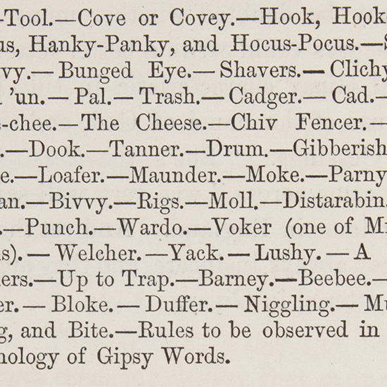 以Cove或Covey开头的一长串单词——Hook, Hookey, Walker, Hocus, Hanky-Panky等。