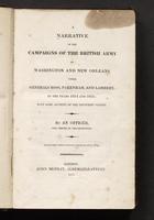 叙事活动的英国陆军在华盛顿和新奥尔良,在罗斯将军,Pakenham,兰伯特,在1814年和1815年:一些账户的国家参观了/