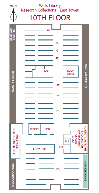 韦尔斯图书馆东塔10楼地图
