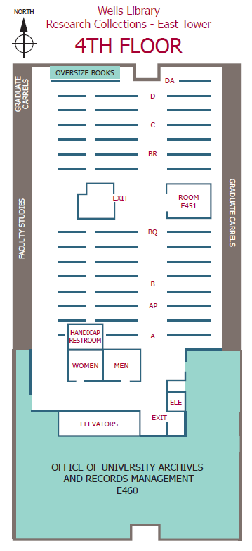韦尔斯图书馆东塔四楼地图