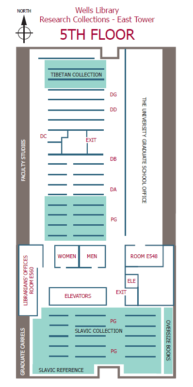韦尔斯图书馆东塔五楼地图
