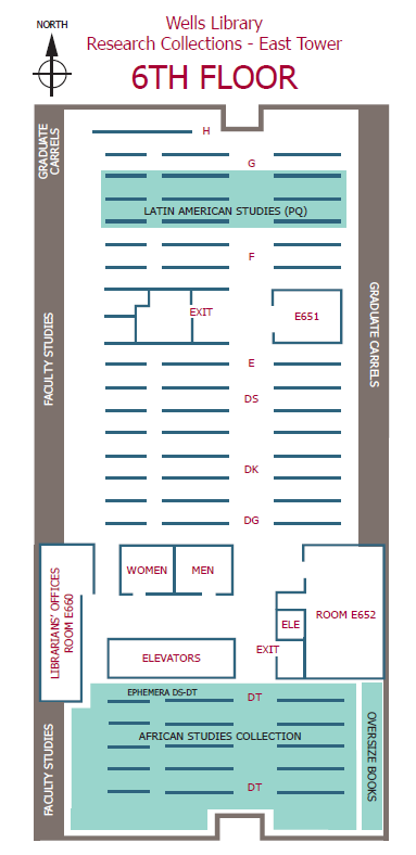 韦尔斯图书馆东塔6楼地图