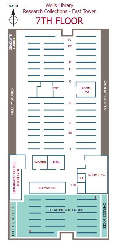 韦尔斯图书馆东塔7楼地图
