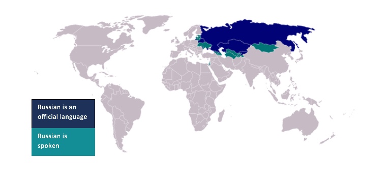 世界地图显示了俄罗斯的国家是口头的